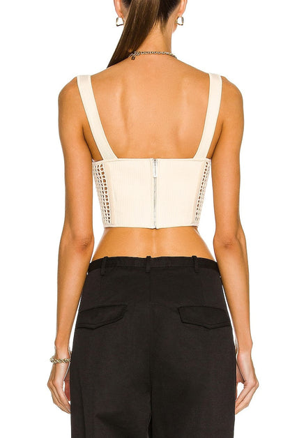 Arlette Crochet Corset Top - Beige