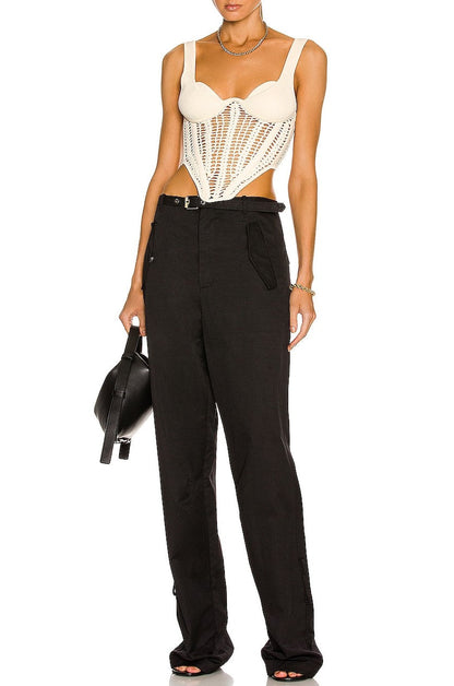 Arlette Crochet Corset Top - Beige