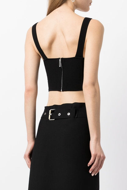 Arlette Crochet Corset Top - Black