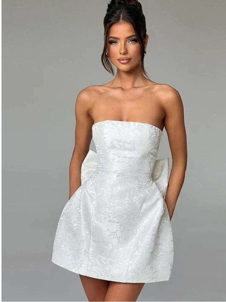 Butterfly Knot Backless Mini Dress