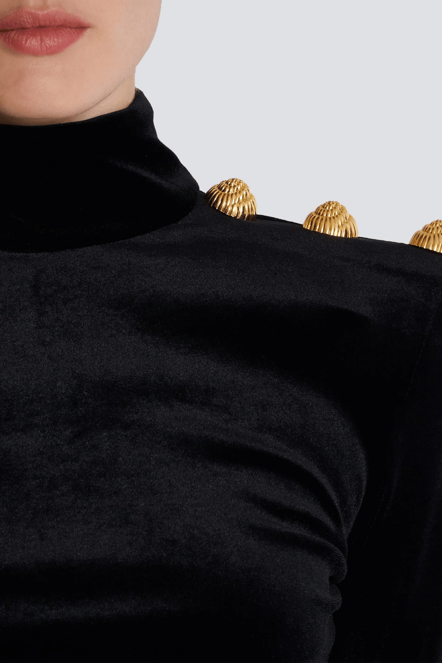 Asina Velvet Gold Buttoned Top