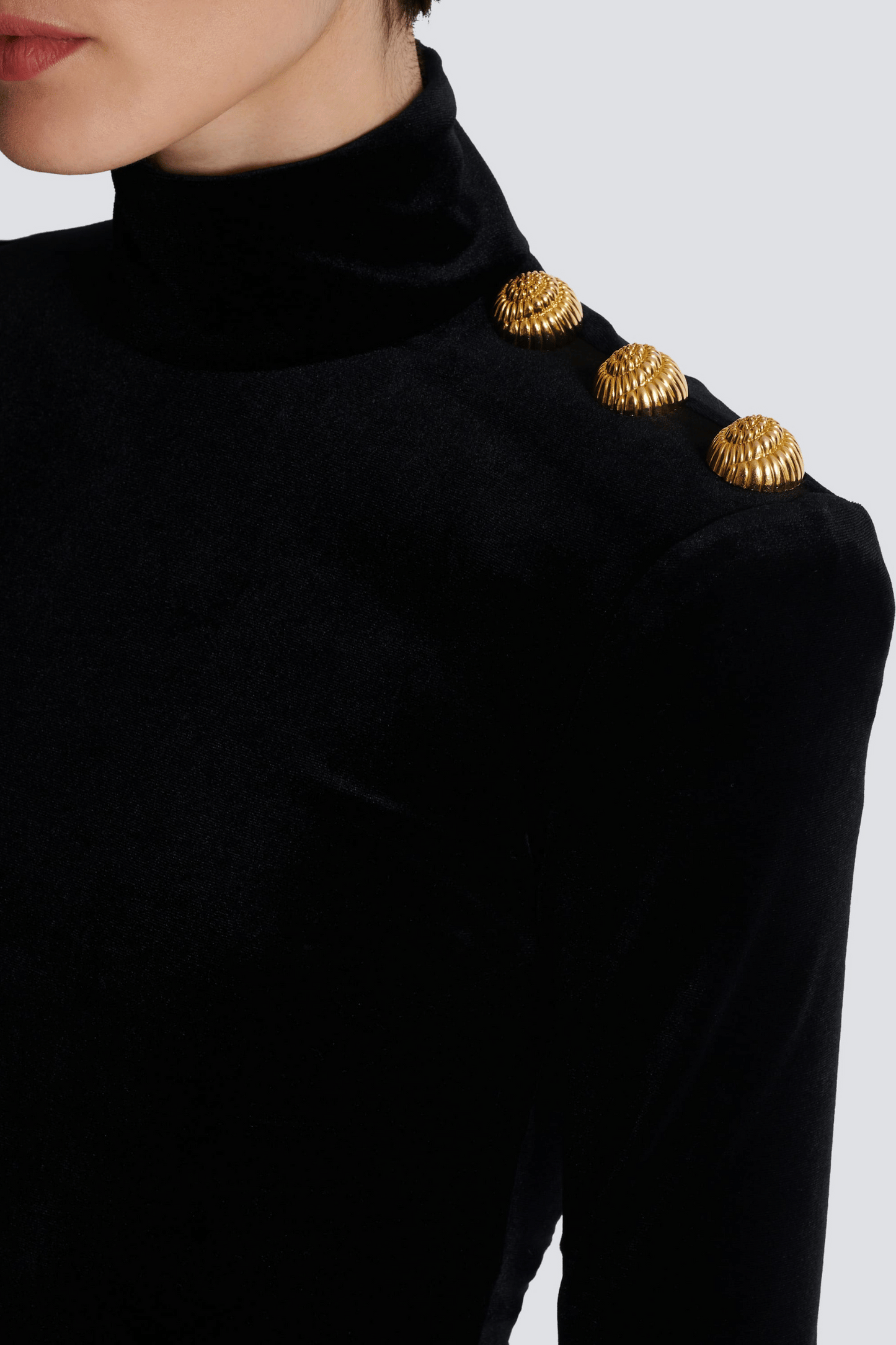 Asina Velvet Gold Buttoned Top