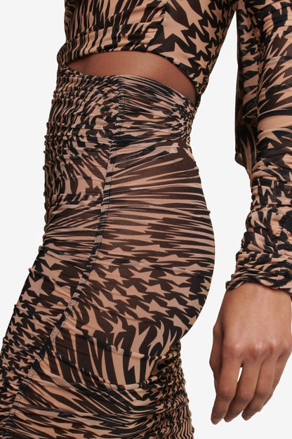 Audrina Star Mesh Asymmetric Mini Dress