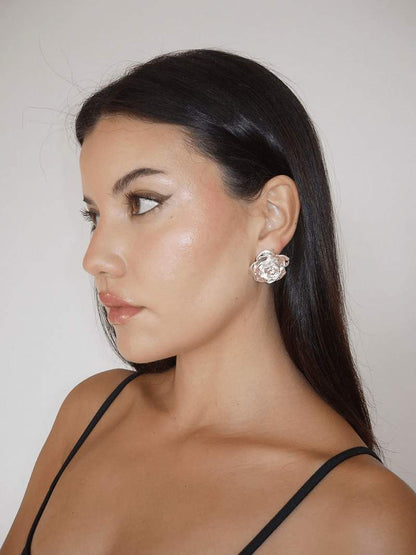 Vyanna - Gold & Silver Rose Earrings