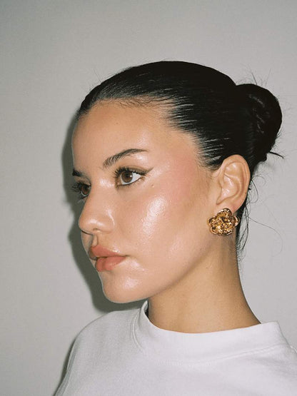 Vyanna - Gold & Silver Rose Earrings