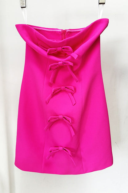 Aurelia Strapless Bow-detail Mini Dress