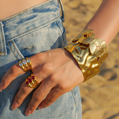 Aurora Hammered Gold Cuff