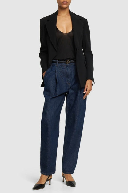 Austyan Pleated Tapered Jeans