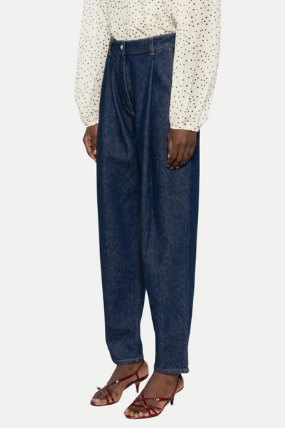 Austyan Pleated Tapered Jeans