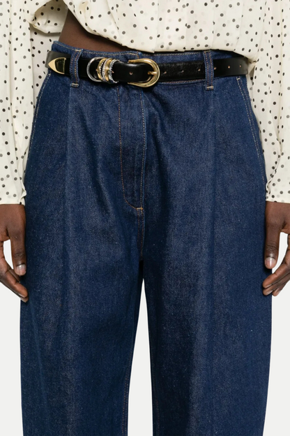 Austyan Pleated Tapered Jeans