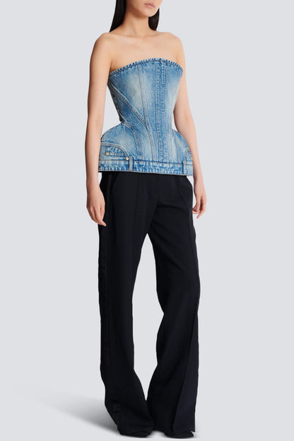 Austyn Structured Denim Bustier