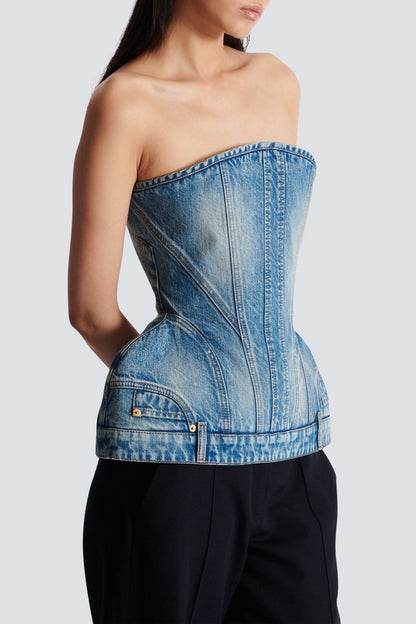 Austyn Structured Denim Bustier