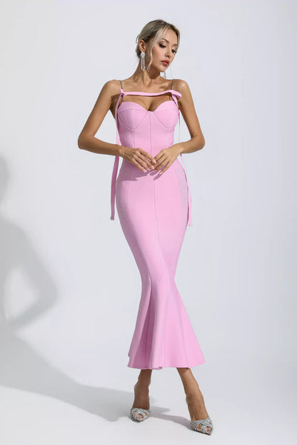 Averie Pink Bandage Maxi Dress