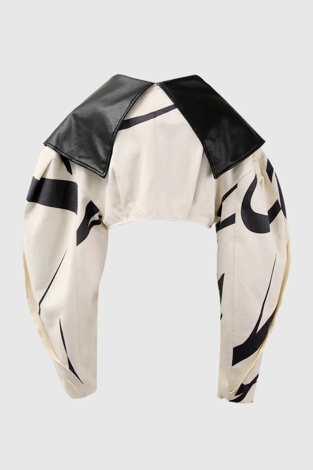 Aviva Leather Stripe Crop Jacket