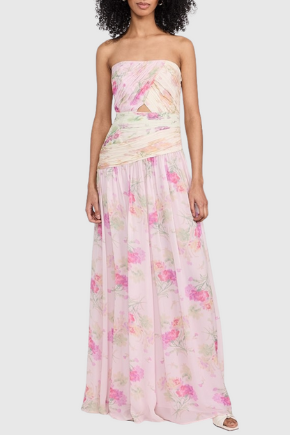 Axton Floral Strapless Maxi Dress