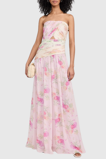 Axton Floral Strapless Maxi Dress