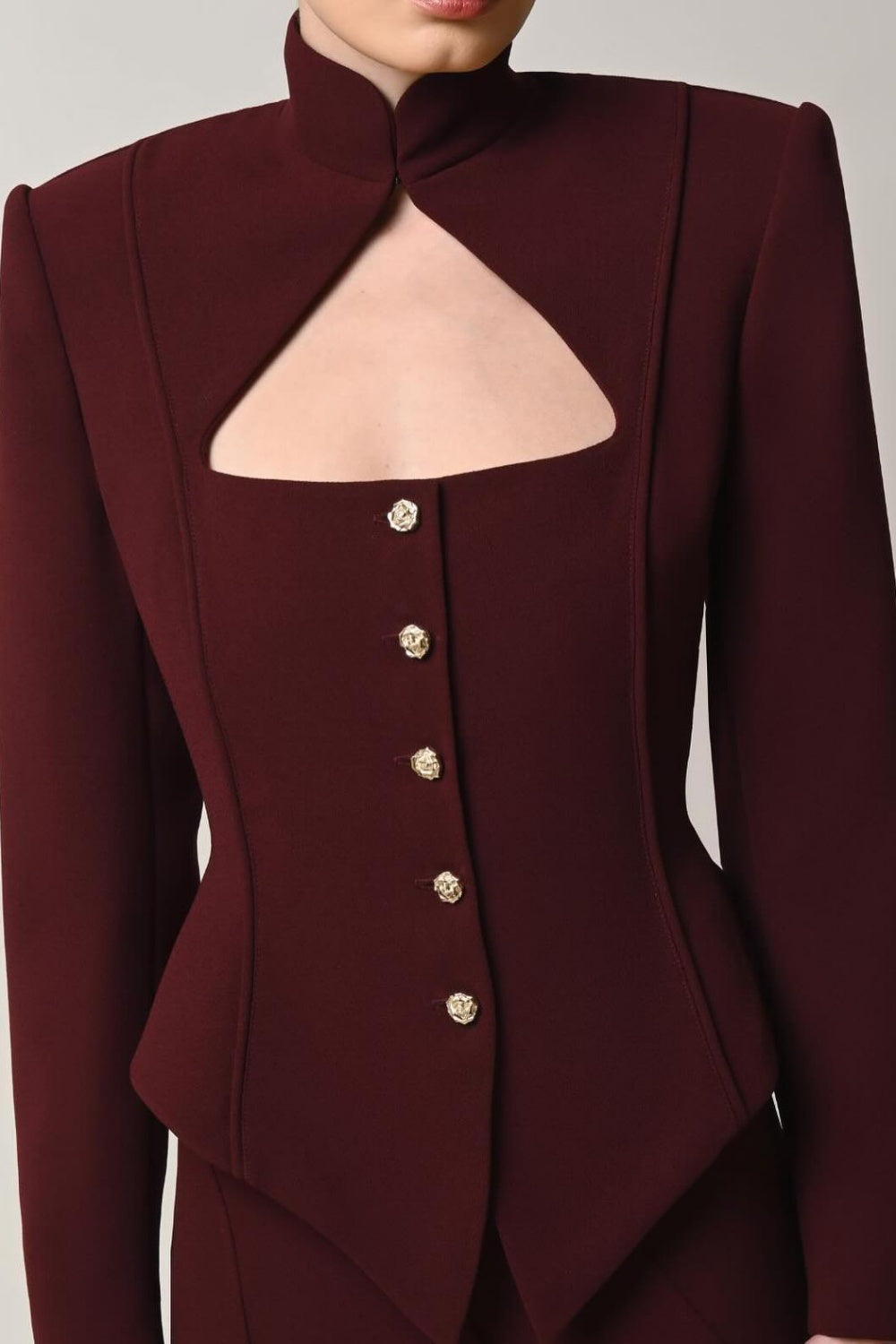 Aymee Cutout Button Blazer