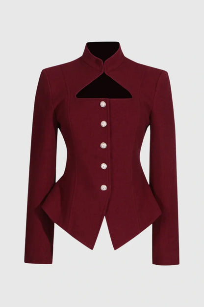 Aymee Cutout Button Blazer