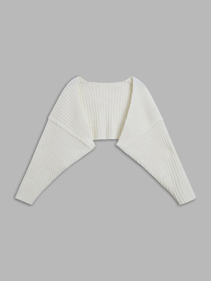 Solid Ribbed Bolero