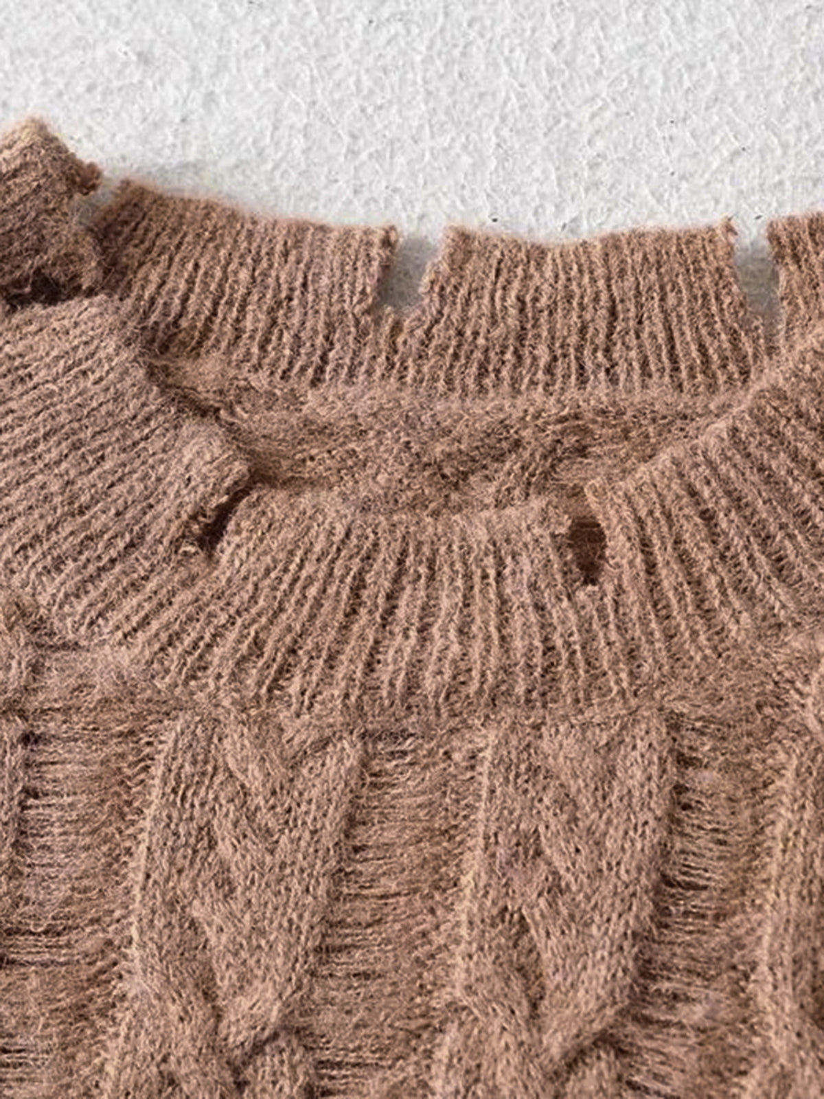Semi-Sheer Snowflake Crochet Knit Shirt