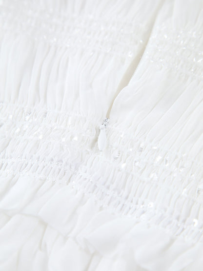 Aegean Ruffle Zippered Midi Dress