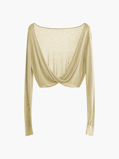 Twist Cover Up Crop Knit Top