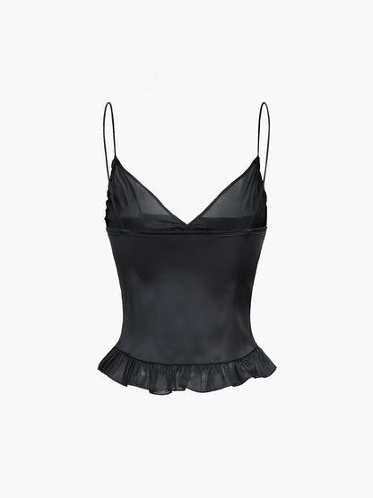 Balletcore Satin Mesh Bustier Cami Top