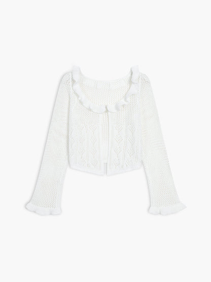 Crochet Eyelet Fly Away Cardigan