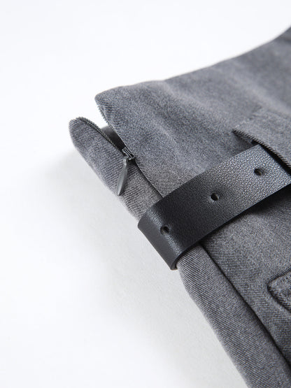 Modern Academia Belted Zippered Mini Skirt