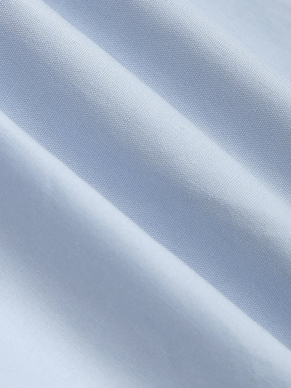 Baby Blue Open Collar Double Layer Crop Shirt