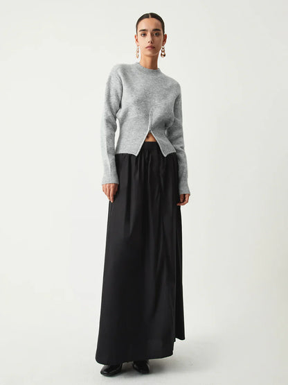 Elegant Style Half Zip Fuzzy Sweater