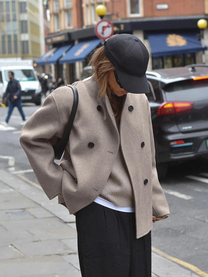 Casual Style Oversized Button-Down Jacket