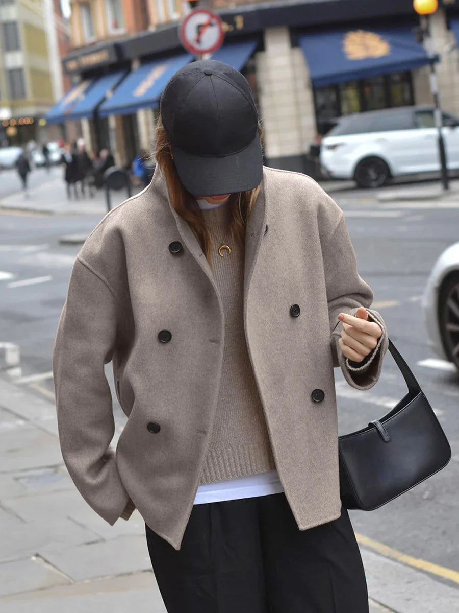 Casual Style Oversized Button-Down Jacket