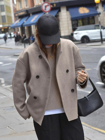 Casual Style Oversized Button-Down Jacket