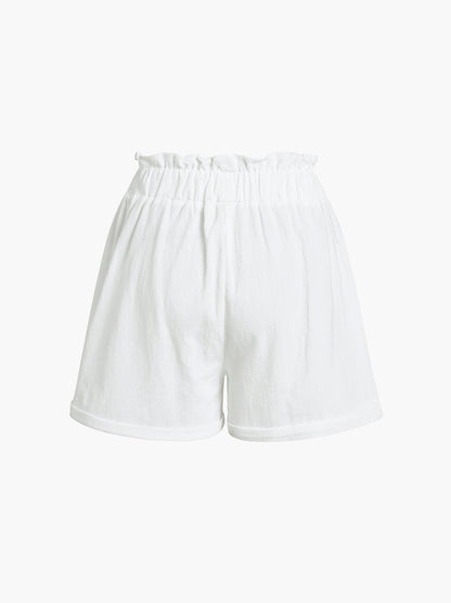 Solid Cotton Ruffle Shorts Sets
