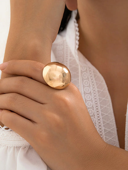 Rayna Geometric Half Ball Ring