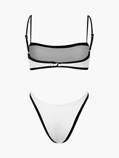 Contrast Binding Bikini Set