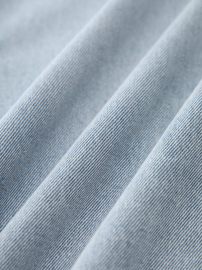 Cotton Split Denim Skirt