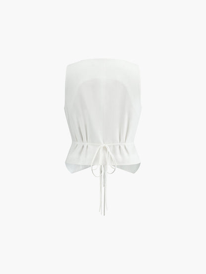 Cotton & Linen Tie-Detail Vest