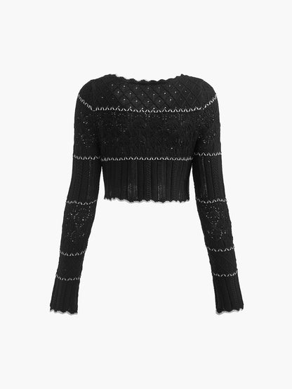 Contrast Binding Knit Cardigan