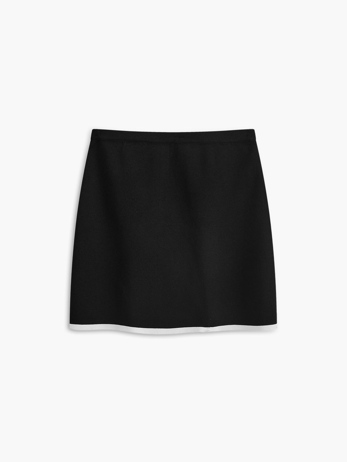 Button Front Contrast Binding Sleeveless Skirt Set