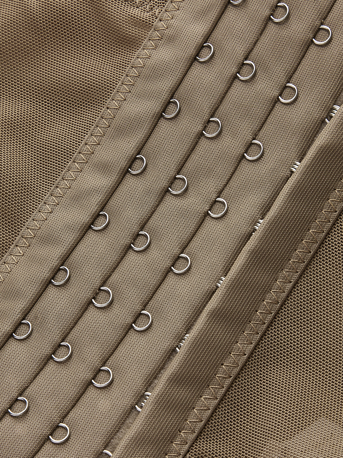 Semi-Sheer Mesh Corset With Metal Chain