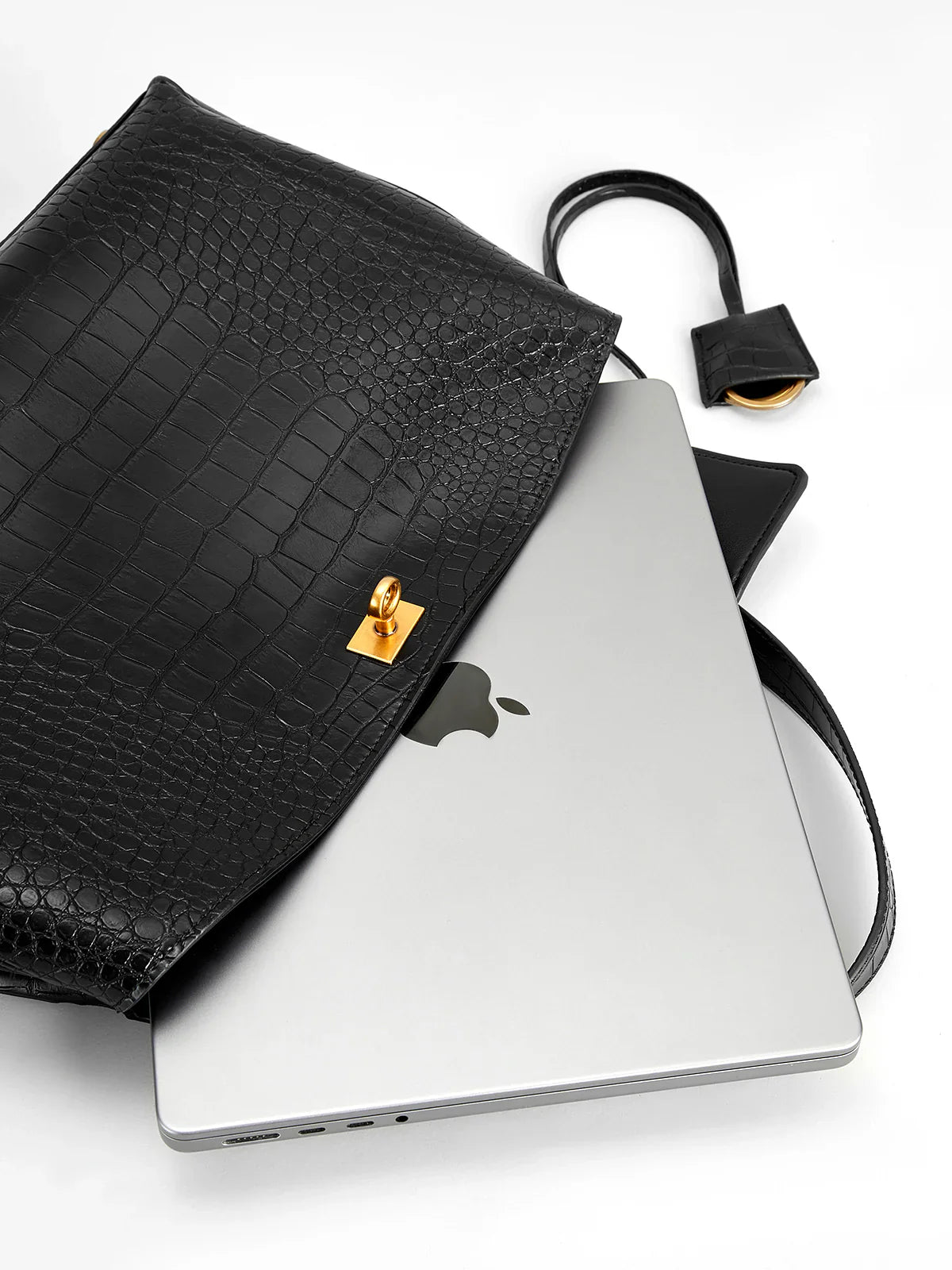 Alli Crocodile Embossed Handbag