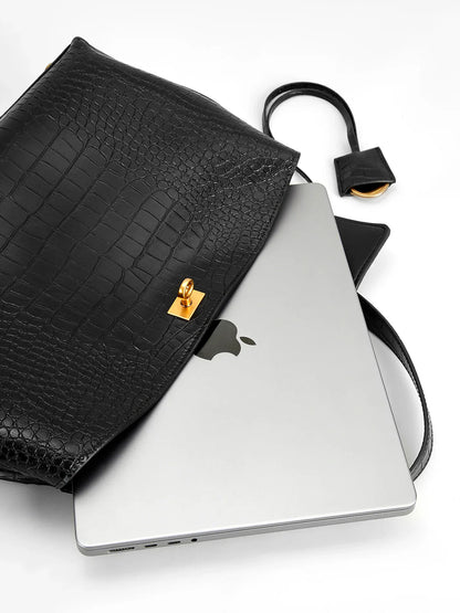 Alli Crocodile Embossed Handbag