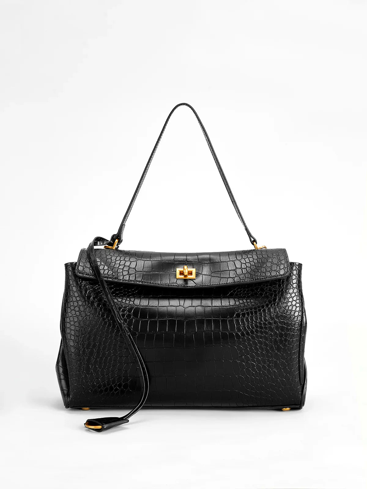 Alli Crocodile Embossed Handbag