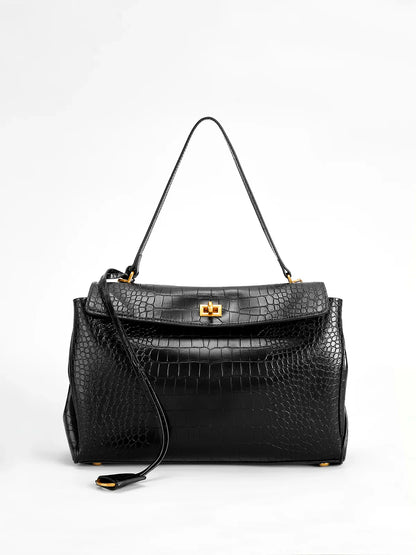Alli Crocodile Embossed Handbag