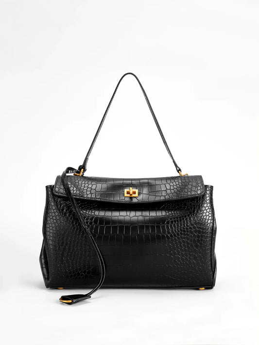 Alli Crocodile Embossed Handbag