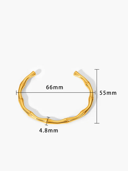 Lexy Golden Open Bamboo Bracelet