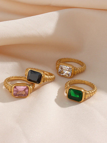 Naya Spiral Gemstone Ring
