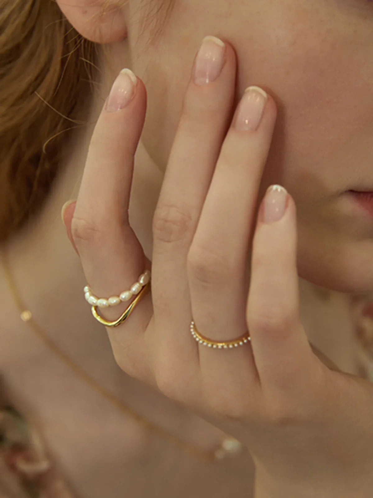 Kara Double Layer Pearl Ring